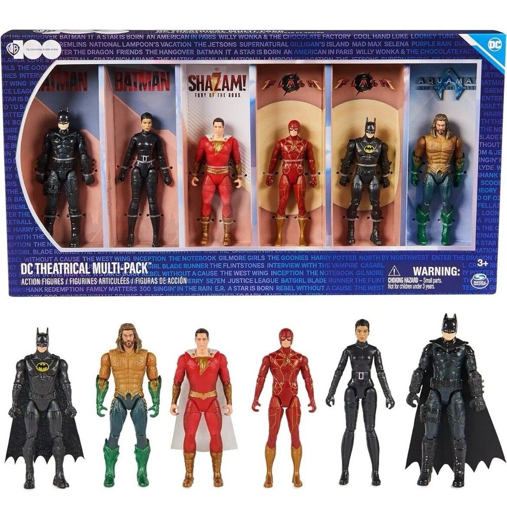 DC Comics Theatrical Multi-Pack WB Anniversary Collectible 6 Super Hero Figures
